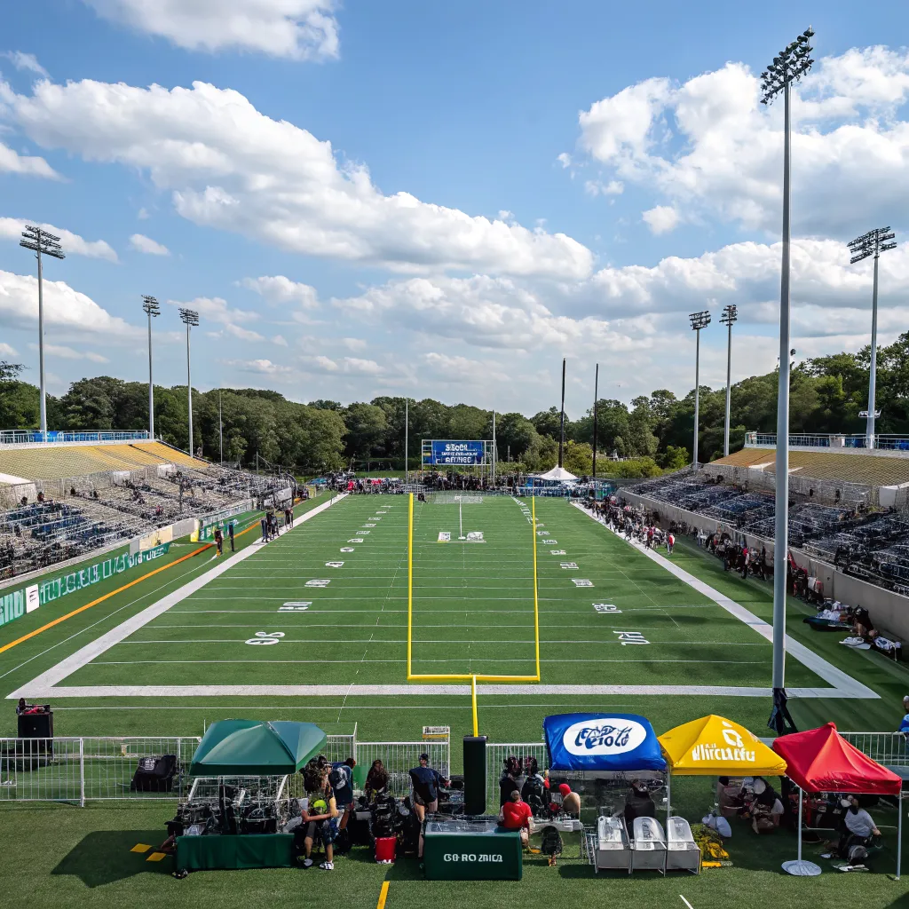 Football field event setup